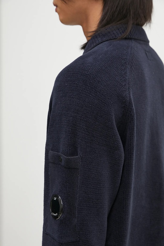 C.P. Company sweter bawełniany granatowy 18CMKN070A005687G