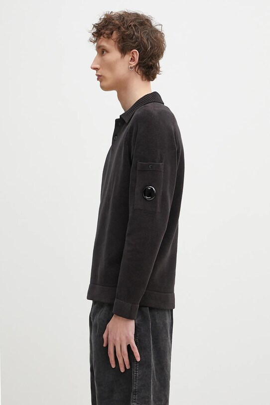 Памучен пуловер C.P. Company 18CMKN070A005687G черен SS25