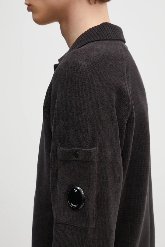 Памучен пуловер C.P. Company черен 18CMKN070A005687G