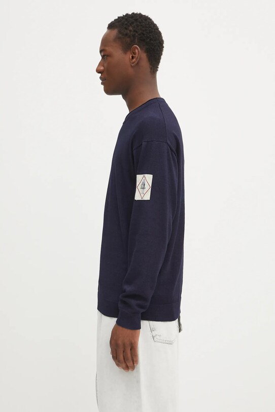 C.P. Company sweter bawełniany 18CMKN195A110330A granatowy SS25