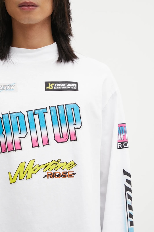 Pamučna majica dugih rukava Martine Rose Funnel Neck bijela 658JS03000N