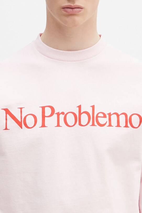 Pamučna majica dugih rukava No Problemo No Problemo LS Tee roza NP6002203