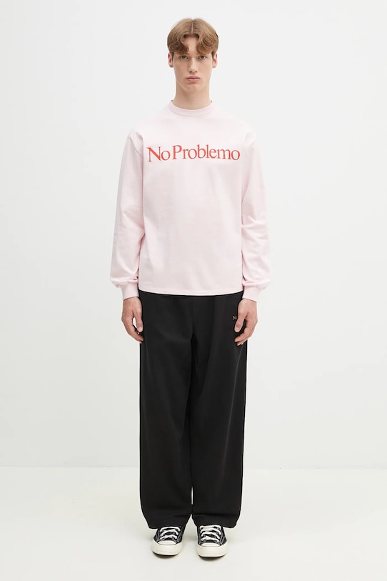 No Problemo longsleeve bawełniany No Problemo LS Tee NP6002203 różowy