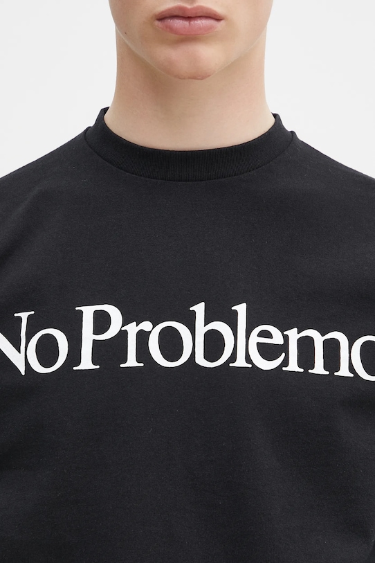 Бавовняний лонгслів No Problemo No Problemo LS Tee чорний NP6002203