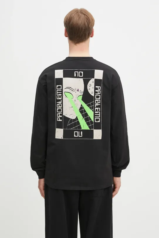 No Problemo top a maniche lunghe in cotone No Vision LS Tee regolare nero NP6002303