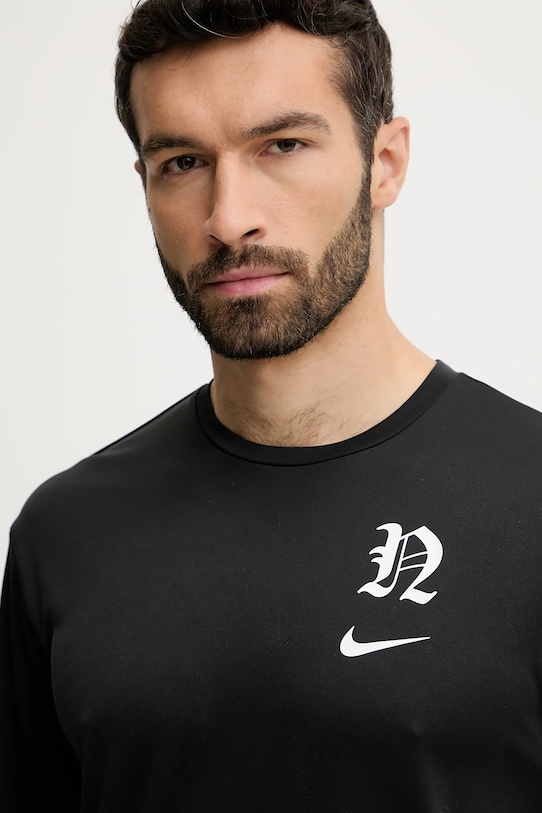 Odzież Nike longsleeve treningowy NESSF474 czarny