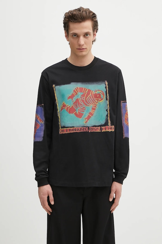 Billionaire Boys Club longsleeve din bumbac print negru B25151