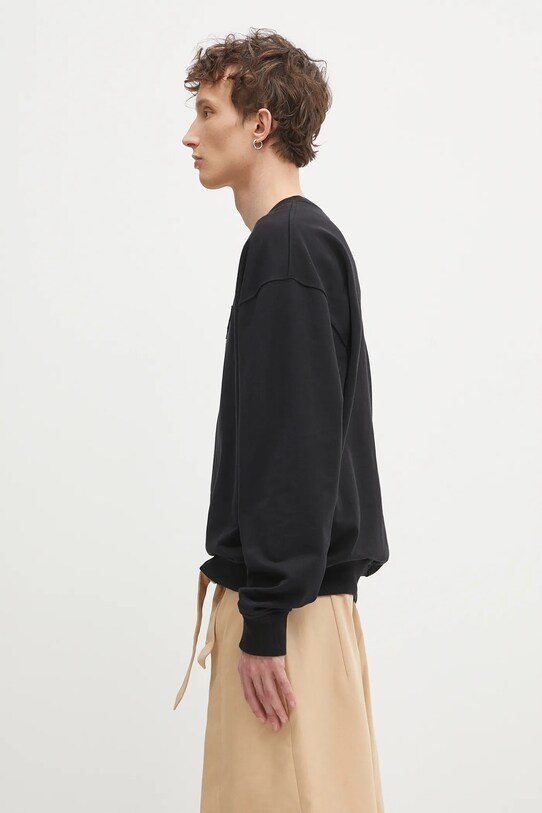 Bavlnená mikina JW Anderson Logo Embroidery JW0215.PG1632.999 čierna SS25