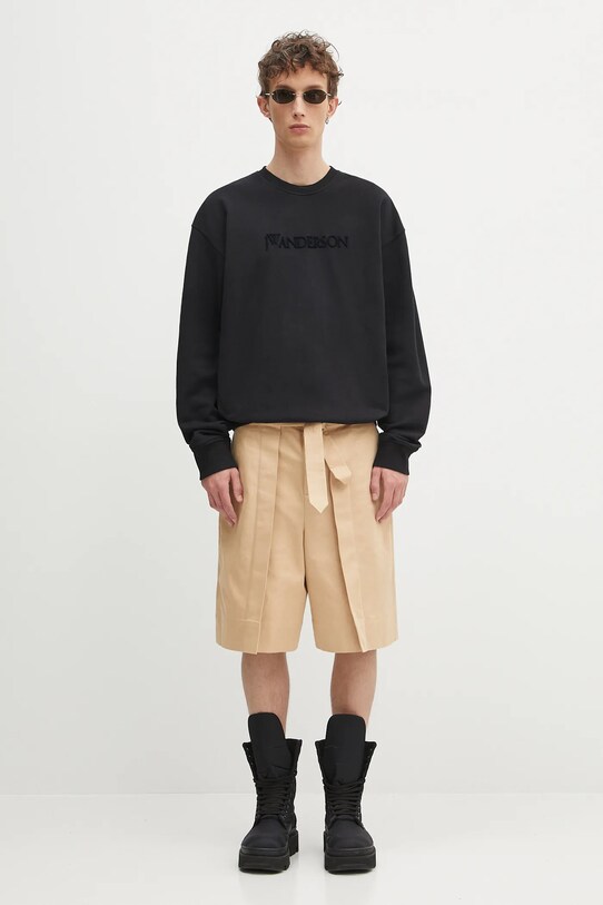 Bavlnená mikina JW Anderson Logo Embroidery JW0215.PG1632.999 čierna