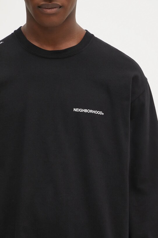 Βαμβακερή μπλούζα με μακριά μανίκια NEIGHBORHOOD Nh . Tee Ls-8 μαύρο 242PCNH.LT08