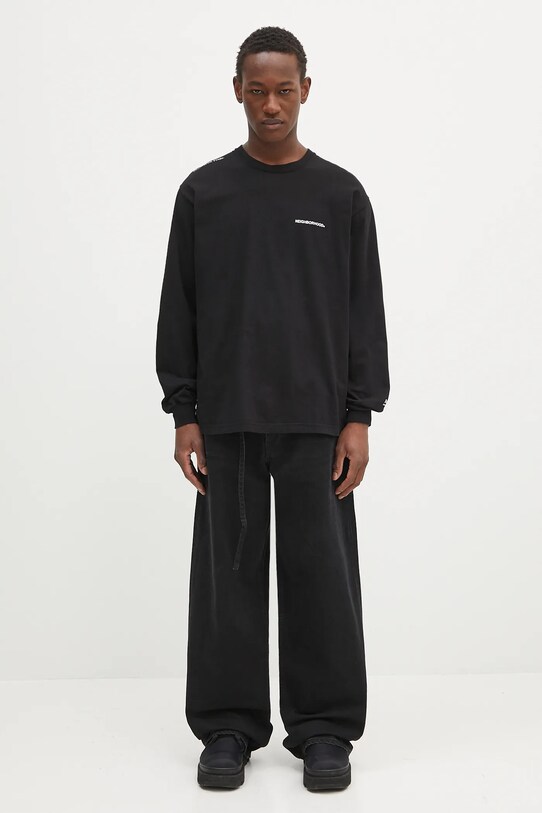 Βαμβακερή μπλούζα με μακριά μανίκια NEIGHBORHOOD Nh . Tee Ls-8 242PCNH.LT08 μαύρο