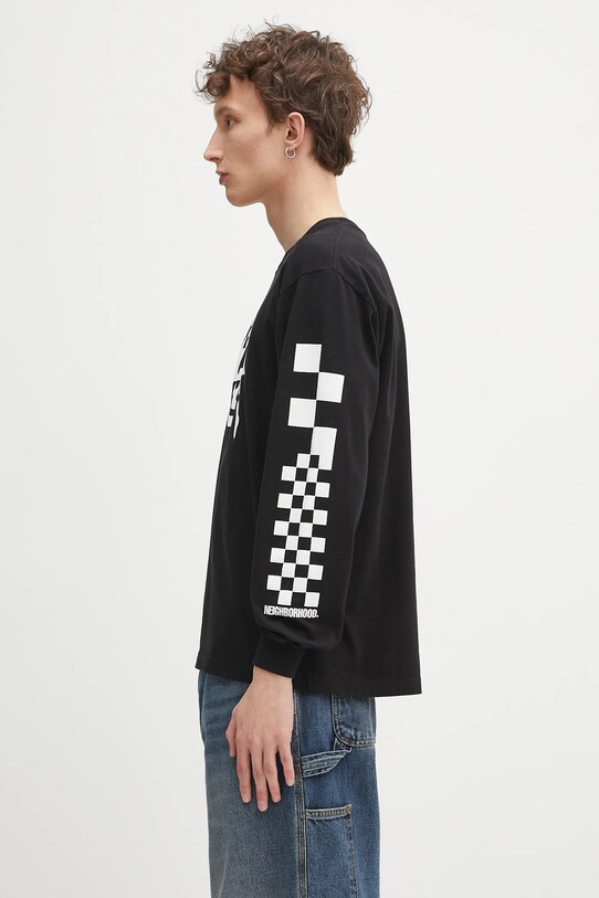 NEIGHBORHOOD longsleeve bawełniany NH . Tee LS-5 242PCNH.LT05 czarny SS25