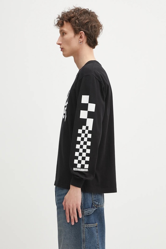 Памучна блуза с дълги ръкави NEIGHBORHOOD NH . Tee LS-5 242PCNH.LT05 черен SS25