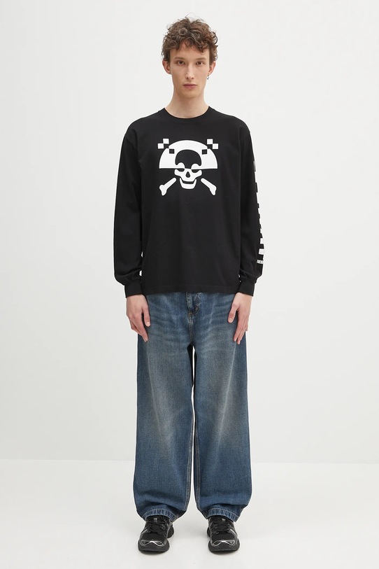 Памучна блуза с дълги ръкави NEIGHBORHOOD NH . Tee LS-5 242PCNH.LT05 черен