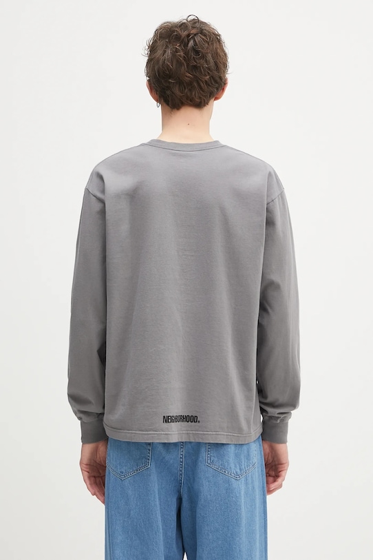 Одежда Хлопковый лонгслив NEIGHBORHOOD NH . Tee LS-3 242PCNH.LT03 серый