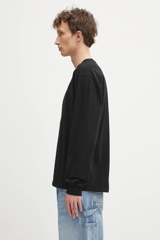 NEIGHBORHOOD longsleeve bawełniany NH . Tee LS-3 242PCNH.LT03 czarny SS25