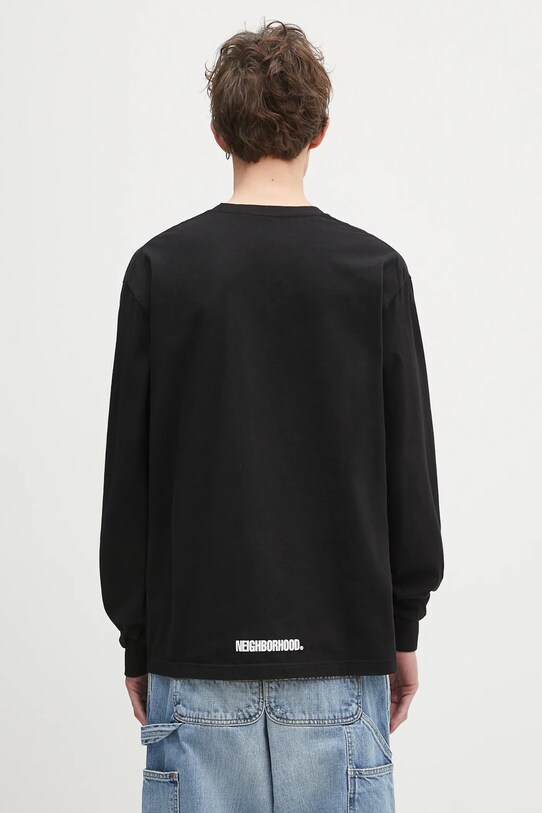 Odzież NEIGHBORHOOD longsleeve bawełniany NH . Tee LS-3 242PCNH.LT03 czarny