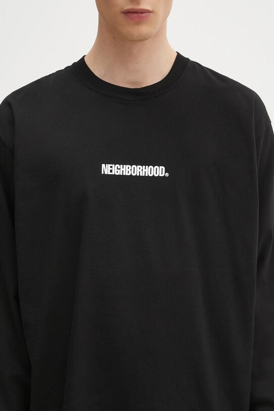 Хлопковый лонгслив NEIGHBORHOOD NH . Tee LS-3 чёрный 242PCNH.LT03