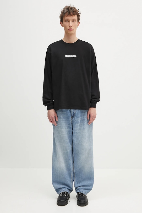 Хлопковый лонгслив NEIGHBORHOOD NH . Tee LS-3 242PCNH.LT03 чёрный