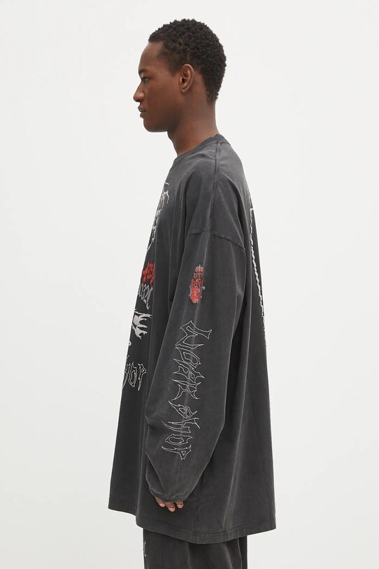 032C longsleeve bawełniany 'Telepresence' S25.URC.0271.050 czarny SS25