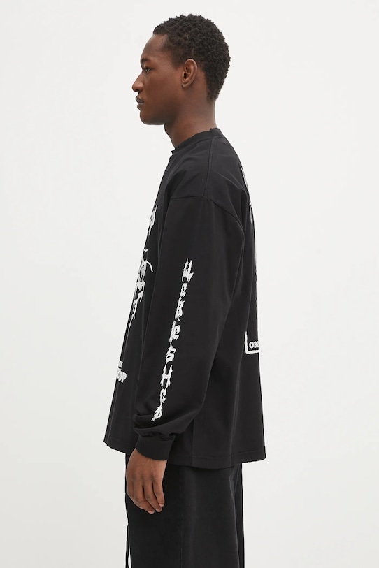 032C cotton longsleeve top 'Armour' S25.URC.0251.050 black SS25