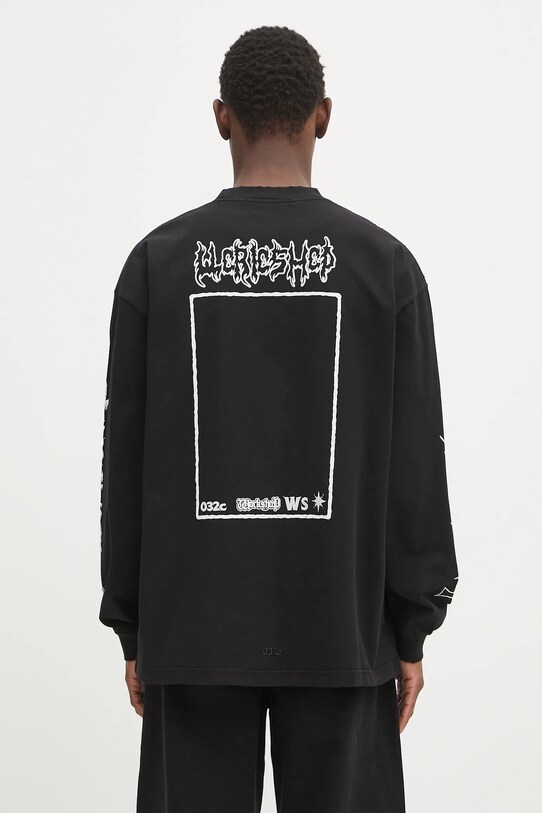 Clothing 032C cotton longsleeve top 'Armour' S25.URC.0251.050 black