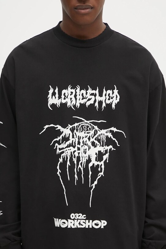 032C longsleeve bawełniany 'Armour' S25.URC.0251.050 czarny