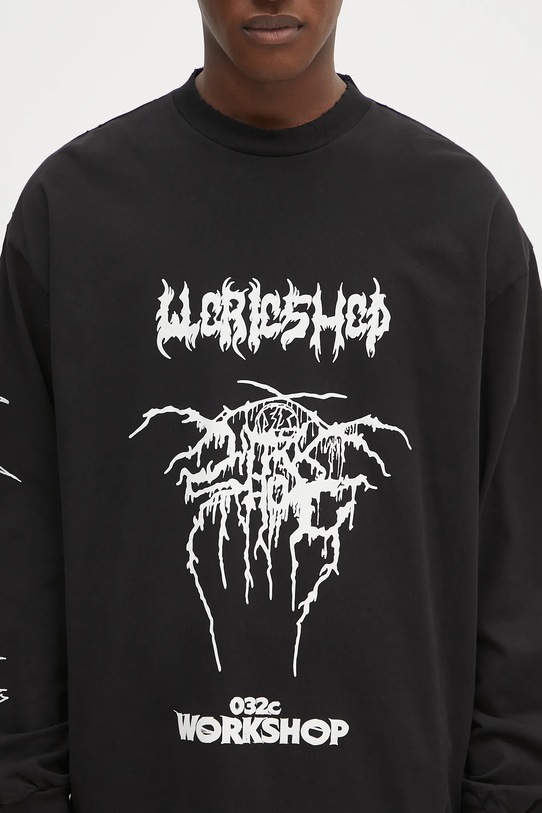 032C cotton longsleeve top 'Armour' S25.URC.0251.050 black