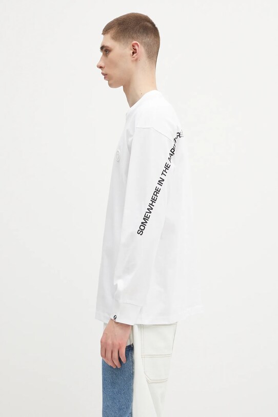 AAPE longsleeve bawełniany Now Long AAPLTM1607XXN biały SS25