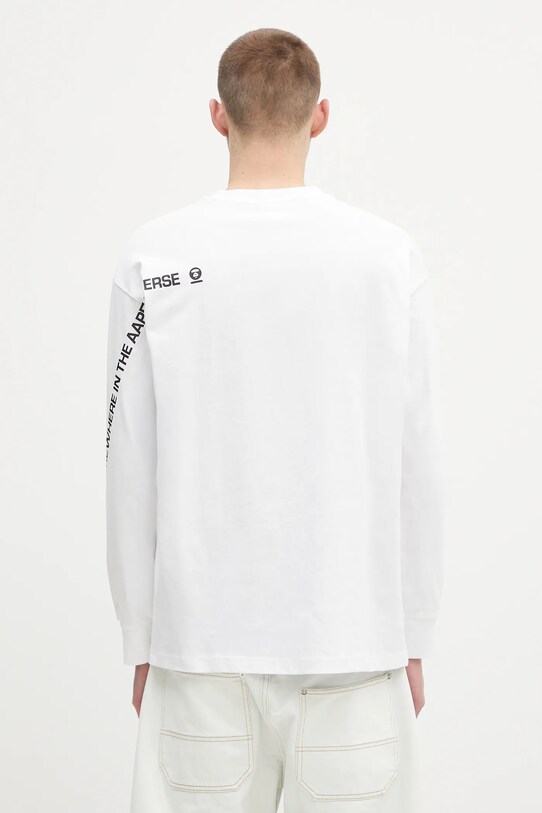 Odzież AAPE longsleeve bawełniany Now Long AAPLTM1607XXN biały