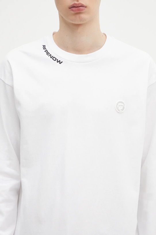 AAPE top a maniche lunghe in cotone Now Long bianco AAPLTM1607XXN