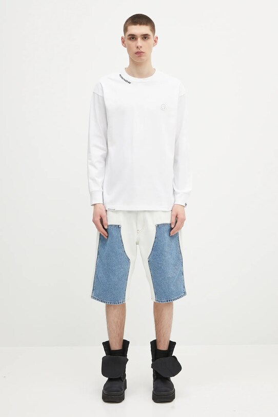 AAPE longsleeve bawełniany Now Long AAPLTM1607XXN biały