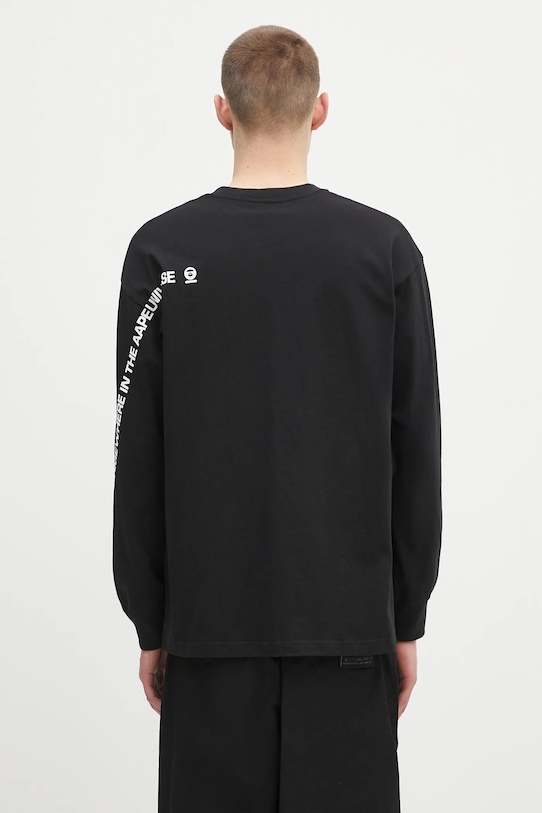 Oblečení Bavlněné tričko s dlouhým rukávem AAPE Now Long AAPLTM1607XXN černá