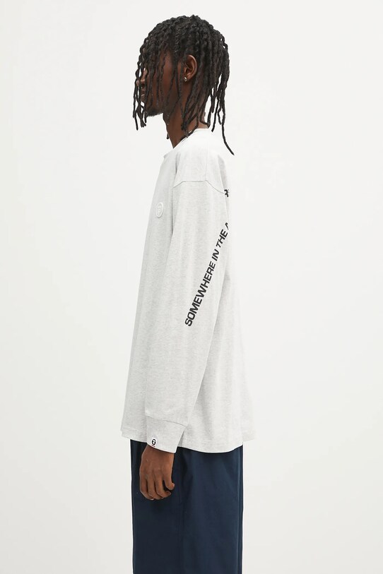 AAPE cotton longsleeve top Now Long AAPLTM1607XAN gray SS25