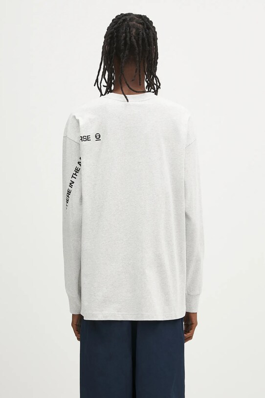 Clothing AAPE cotton longsleeve top Now Long AAPLTM1607XAN gray