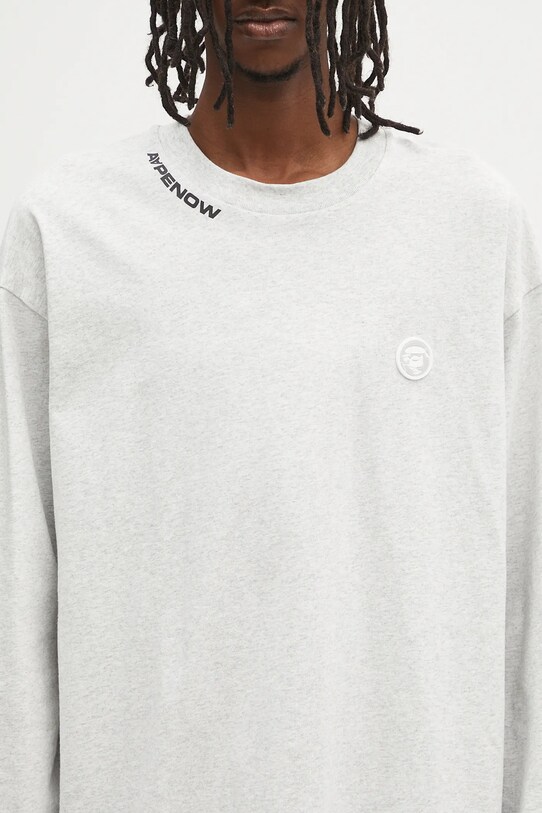 AAPE longsleeve bawełniany Now Long AAPLTM1607XAN szary