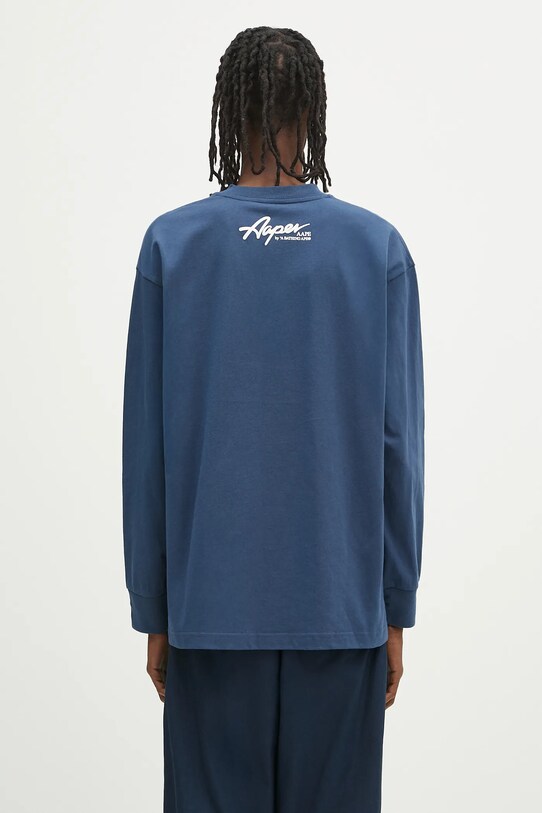 Clothing AAPE cotton longsleeve top Theme Aaper Long AAPLTM1610XXO navy