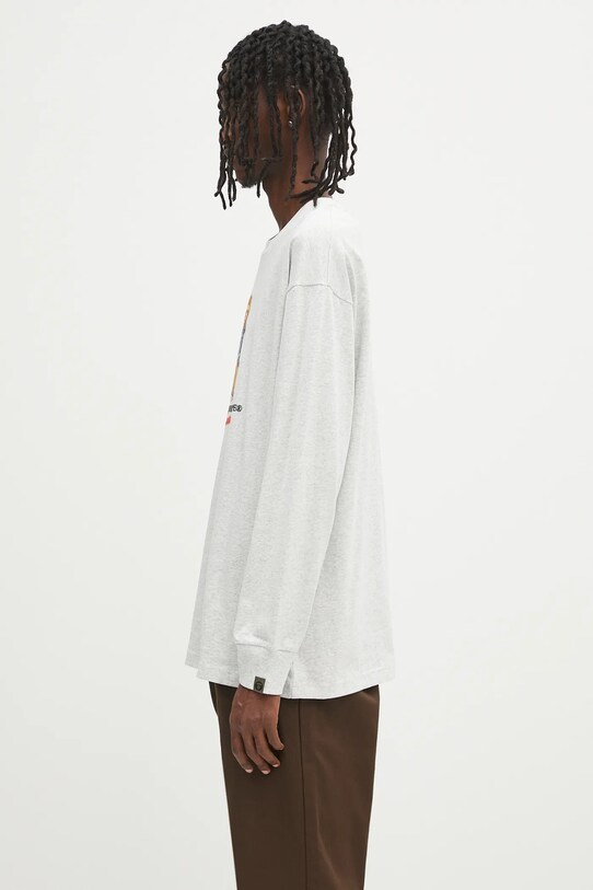AAPE longsleeve bawełniany Theme Aaper Long AAPLTM1610XAO szary SS25