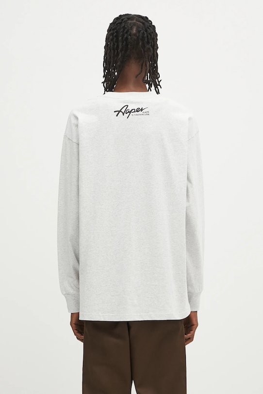 Abbigliamento AAPE top a maniche lunghe in cotone Theme Aaper Long AAPLTM1610XAO grigio