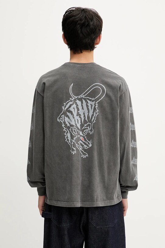 Одежда Хлопковый лонгслив NEIGHBORHOOD Nh . Tee Ls-4 251PCNH.LT04 серый