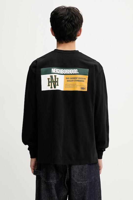Oblečení Bavlněné tričko s dlouhým rukávem NEIGHBORHOOD Nh . Tee Ls-8 251PCNH.LT08 černá
