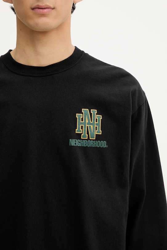 Bavlněné tričko s dlouhým rukávem NEIGHBORHOOD Nh . Tee Ls-8 černá 251PCNH.LT08