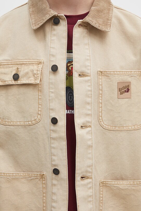 Bavlněná bunda A Bathing Ape béžová 1L30140308
