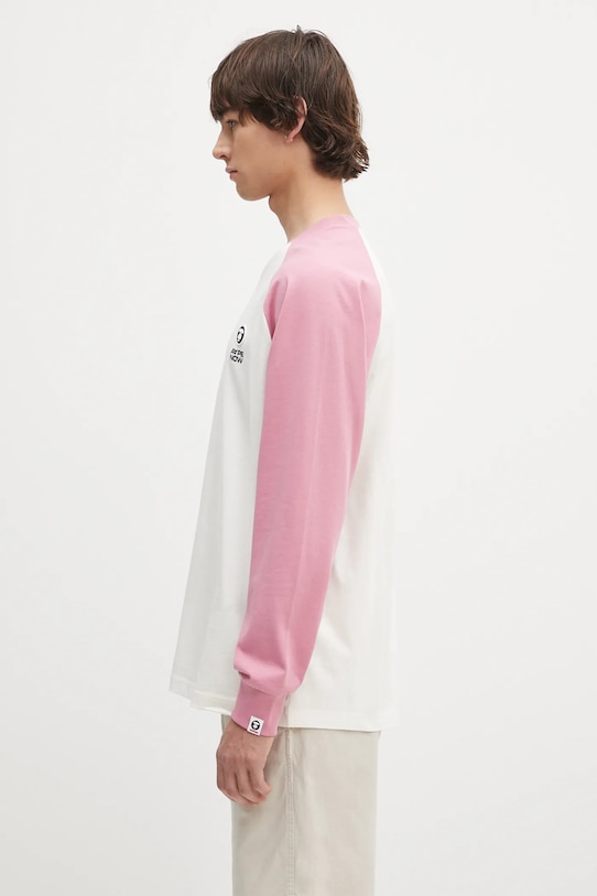AAPE top a maniche lunghe in cotone Now Long AAPLTM1541XXN rosa SS25