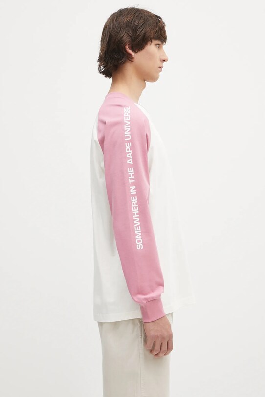 Памучна блуза с дълги ръкави AAPE Now Long розов AAPLTM1541XXN