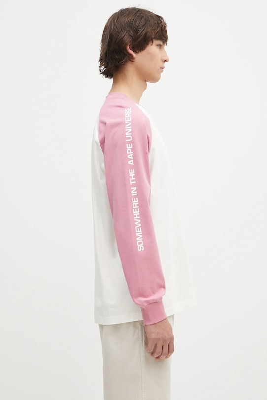 AAPE top a maniche lunghe in cotone Now Long rosa AAPLTM1541XXN