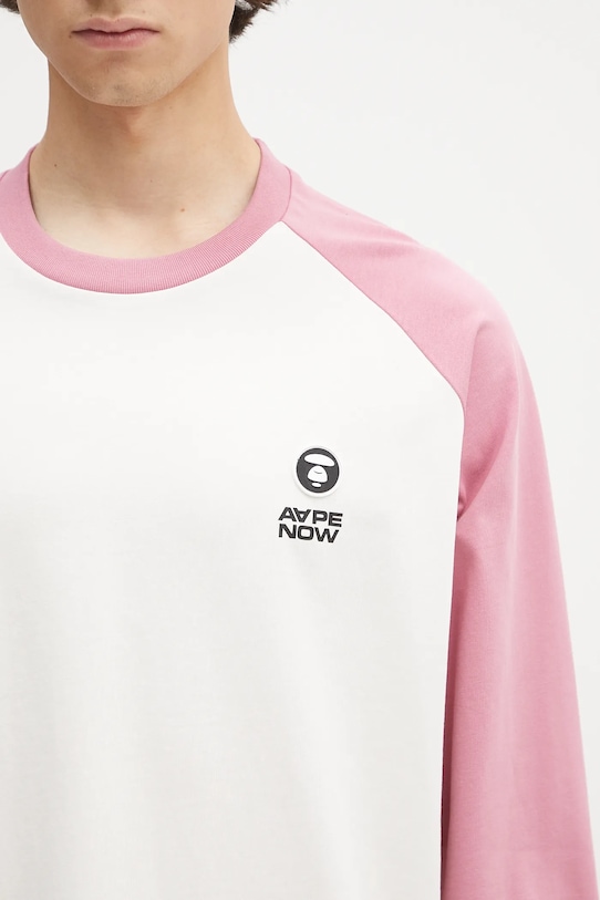 AAPE top a maniche lunghe in cotone Now Long AAPLTM1541XXN rosa