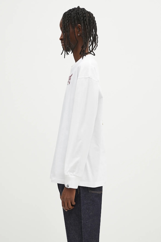 AAPE top a maniche lunghe in cotone Main Long AAPLTM1544XXN bianco SS25