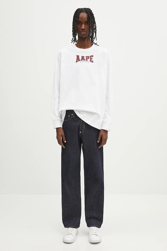 AAPE top a maniche lunghe in cotone Main Long AAPLTM1544XXN bianco