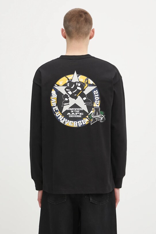 Одежда Хлопковый лонгслив AAPE Main Long AAPLTM1544XXN чёрный